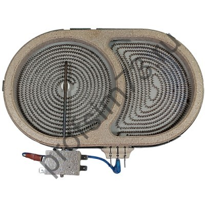 340-5515  Электроконфорка для стеклокерамики 2100w (D-270/165мм) двойная  230v