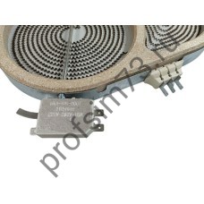 340-5520  Электроконфорка для стеклокерамики 2100W (D-270/165мм) 230V  двойная 