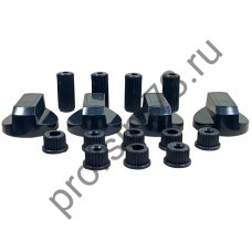 346-0155 Ручки переключателя плиты, универсальные (комплект 4 шт) WL1034, COK758UN (черные)