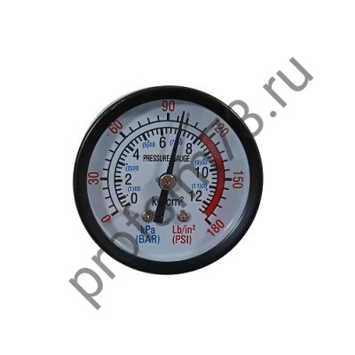 2000-0005 Манометр осевой до 12 Bar 1/4 (D-50mm, резьба - 1/4 дюйма) для компрессора