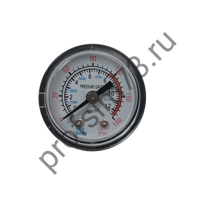 2000-0006 Манометр осевой до 12 Bar 1/8  (малый) для компрессора