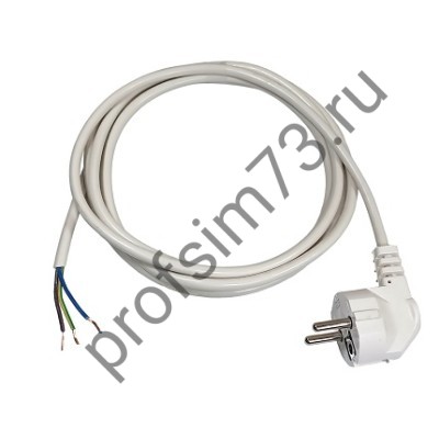 305-5008 Шнур сетевой с вилкой Евро ПВС 3*0,75мм (2,2м) белый 