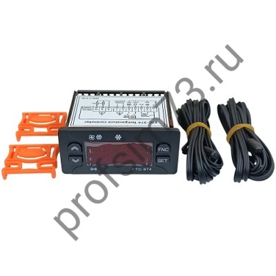 301-0090 Терморегулятор электронный ETC-974, 10A,  от -50°C до +120°C (2 датчика)