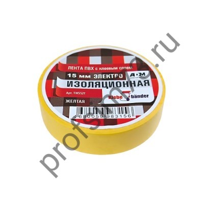 50004-1030  Изолента ПВХ (15мм*10м) желтая Klebebander