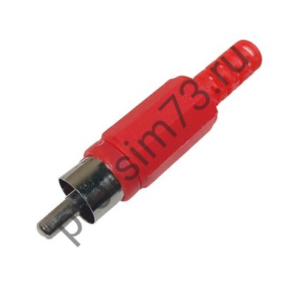 50100-2010 Штекер RCA  кабельный, разъем типа "тюльпан" (красный)