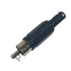 50100-2011 Штекер RCA  кабельный, разъем типа "тюльпан" (черный)