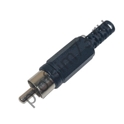 50100-2011 Штекер RCA  кабельный, разъем типа "тюльпан" (черный)