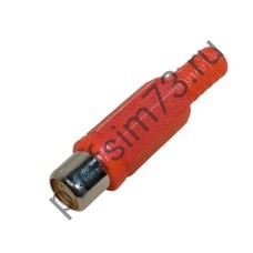50100-2020 Штекер RCA кабельный, разъем типа "тюльпан" (красный) мама
