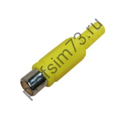 50100-2023 Штекер RCA кабельный, разъем типа "тюльпан" (желтый) мама