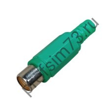 50100-2024 Штекер RCA кабельный, разъем типа "тюльпан" (зеленый) мама