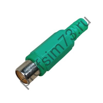 50100-2024 Штекер RCA кабельный, разъем типа "тюльпан" (зеленый) мама
