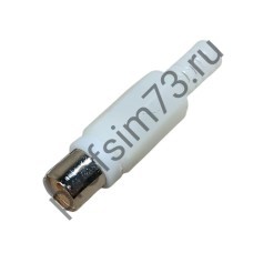50100-2025 Штекер RCA кабельный, разъем типа "тюльпан" (белый) мама