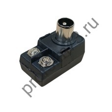 50100-0130 Штекер TV антенный на кабель (угловой) симметризатор 75 Ом - 300 Ом