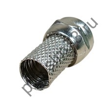 50100-0312 Штекер TV - F гайка на кабель RG-6 (цинк покрытый никелем)