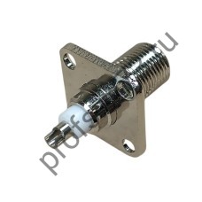 50100-0430 Штекер F-гнездо на корпус с фланцем, металл 