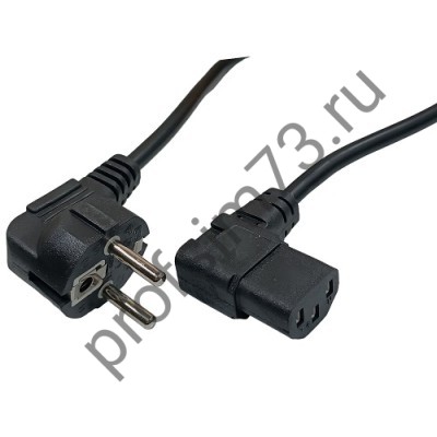 10200-2050 Кабель питания сетевой для ПК С13 (1.4м) угловой 3*0,75 (3*0,5)