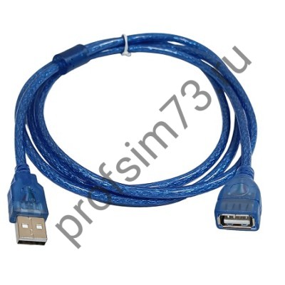 10210-0100 Кабель -удлинитель USB 2.0 Type-A - USB 2.0 Type-A (1.5м) с фильтром, мама-папа (синий)