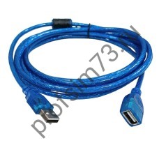 10210-0150 Кабель удлинитель USB 2.0 Type-A - USB 2.0 Type-A (3м) с фильтром мама-папа (синий) 10210-0150 Кабель удлинитель USB 2.0 Type-A - USB 2.0 Type-A (3м) с фильтром мама-папа (синий)