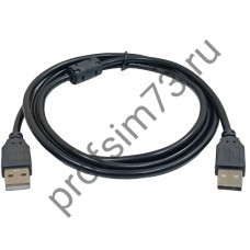 10210-0200 Кабель удлинитель USB 2.0 Type-A - USB 2.0 Type-A  (1.5м) с фильтром, папа-папа (черный)