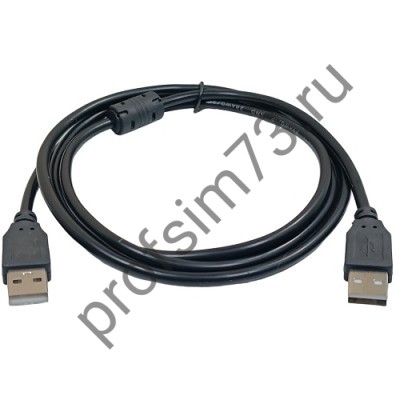 10210-0200 Кабель удлинитель USB 2.0 Type-A - USB 2.0 Type-A  (1.5м) с фильтром, папа-папа (черный)