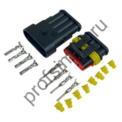 50120-9565 Разъем-фишка (4х контактный) соединительный влагостойкий автомобильн. (комплект)