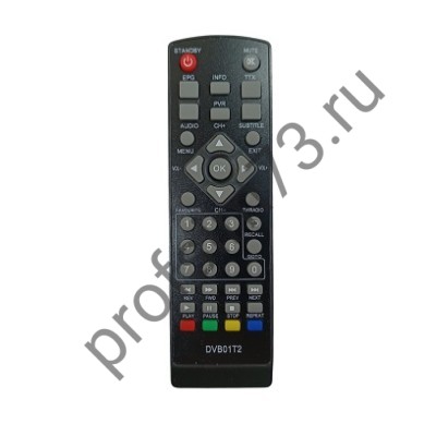 50010-3075 Пульт для приставок Hyundai QF-6222 DVB01T2 (WV-T38) для DVB-t2 DEXP ST1204, Airtone DB-2206, HOME BY-628, TELEFUNKEN, tesler, сигнал, Sven, Akai РВЕ2-503R 