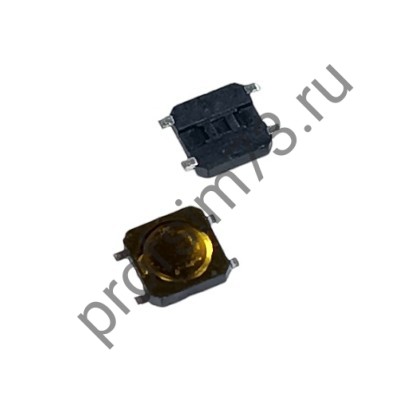 12000-0050 Кнопка тактовая SMD (3*3*0.75) 4pin  мембранная, желтая