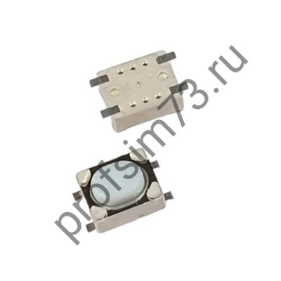 12000-0405 Кнопка тактовая SMD KLS7-TS3401- 2,5-180 (TVAF11) (4*3*2.5) 4pin, овальная, белая