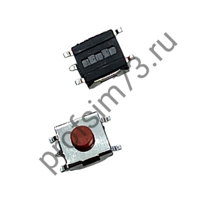 12000-1450 Кнопка тактовая SMD IT-1157 (6*6*3.1) 4pin + заземление (красная)