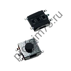 12000-1451 Кнопка тактовая SMD IT-1157 (6*6*3.1) 4pin + заземление (черная)
