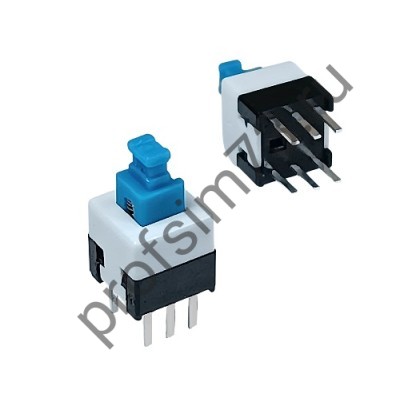 12001-3000 Кнопка тактовая PS700L (7*7*12) 6pin (с фиксацией) синяя