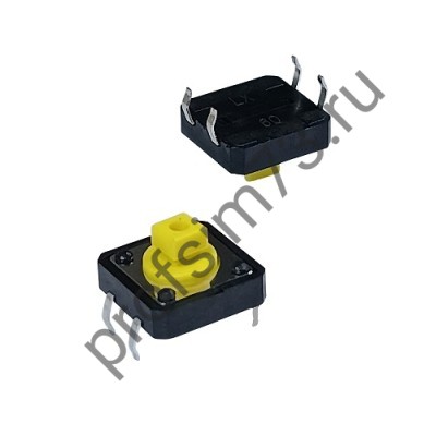 12001-5322 Кнопка тактовая B3F-4055 (12*12*7,3) 4pin (жёлтая) под колпачок