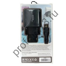 10100-0710 Сетевое зарядное устройство (адаптер) 5V/3A  (18W- USB  QC3.0 + кабель Micro) 1м черный S95 MPM 