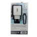 10100-0740 Сетевое зарядное устройство (адаптер) 2 гнезда 5V/2.1A  (2 USB + кабель Micro) 1,2м белый S85 MPM