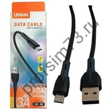 10100-1015 Кабель Micro-USB  (1м) 3A (черный) UNION UC-38