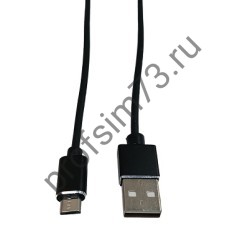 10100-1020 Кабель micro-USB 2.0 (1м) черный с серебряной окантовкой