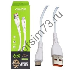10100-1060 Кабель micro-USB (1м) 6A, быстрая зарядка (белый) Oarmio