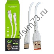 10100-1280 Кабель Type-C-USB (1м) 6A, быстрая зарядка (белый) Oarmio 