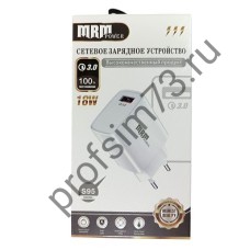 10100-0060 Сетевое З/У S95,  18W,  5V/3.1A  (1USB) QC3.0,  MPM белый 