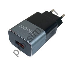 10100-0100 Сетевое З/У с USB разъёмом  (CH-034) 5V/3A (1USB) серо-черный