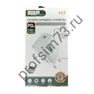 10100-0140 Сетевое З/У PD, 20W с разъёмом Type-C (белый) MPM, XQ60