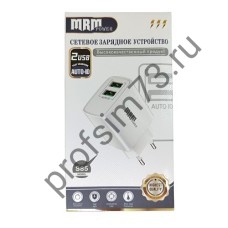 10100-0210 Сетевое зарядное устройство (адаптер) 2USB,  5V/2.1A  (белый) S85 MPM