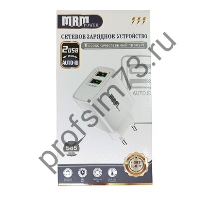 10100-0210 Сетевое зарядное устройство (адаптер) 2USB,  5V/2.1A  (белый) S85 MPM