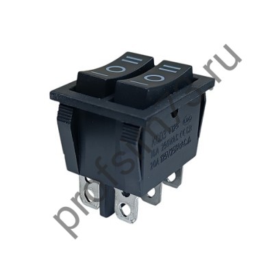 8-8107 Выключатель KCD8 20A (30*25мм) двойной, 2 положения (6 контактов)