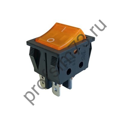 8-8111 Выключатель клавишный 30A, KCD4-201N-B (4 контакта) красный, желтый, зеленый, синий