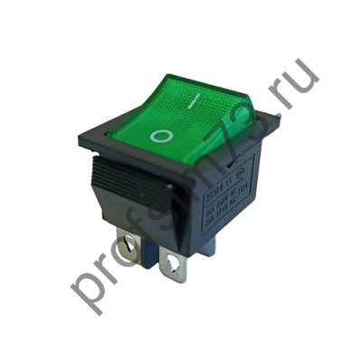 8-8112 Выключатель клавишный  15A 220V  (4 контакта) зеленый, желтый