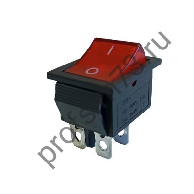 8-8113  Выключатель клавишный KCD4-202, 15А 250V (4 контакта) красный