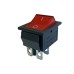 8-8113  Выключатель клавишный KCD4-202, 15А 250V (4 контакта) красный