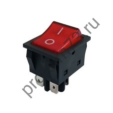 8-8114 Выключатель клавишный KCD4-201N-B  (40A) 250V с подсветкой (4 контакта) 