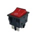 8-8115 Выключатель клавишный KCD4-201N-B (40А) 250V с подсветкой (6 контактов) 